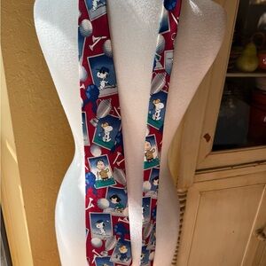 Charlie Brown Golf Themed Tie - Red and Blue